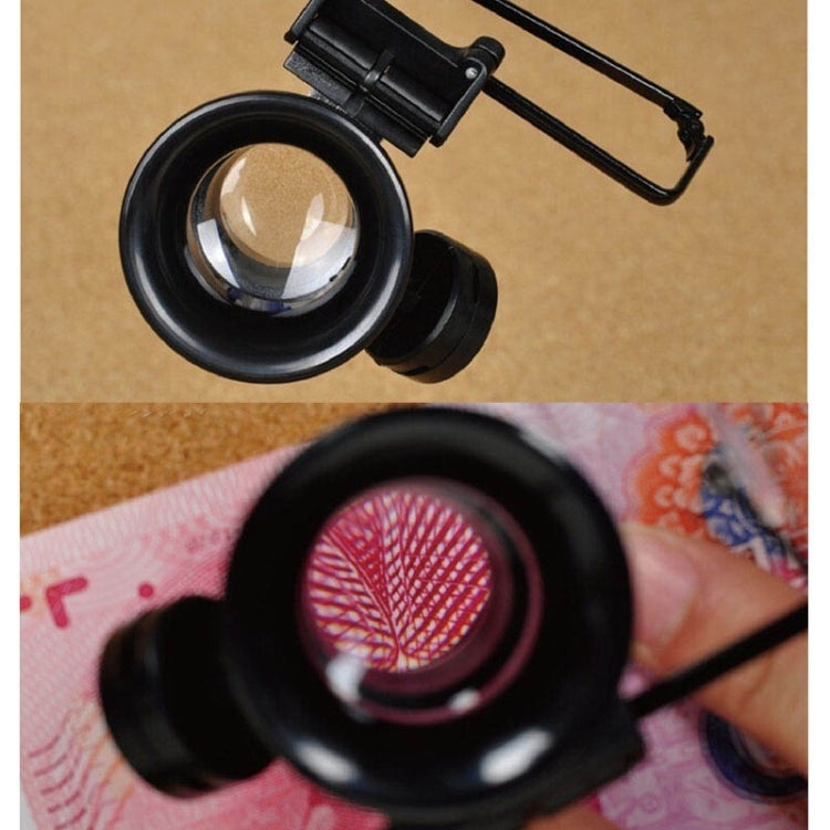 20X Brillenart Uhrmacherlupe mit LED-Licht, doppelt