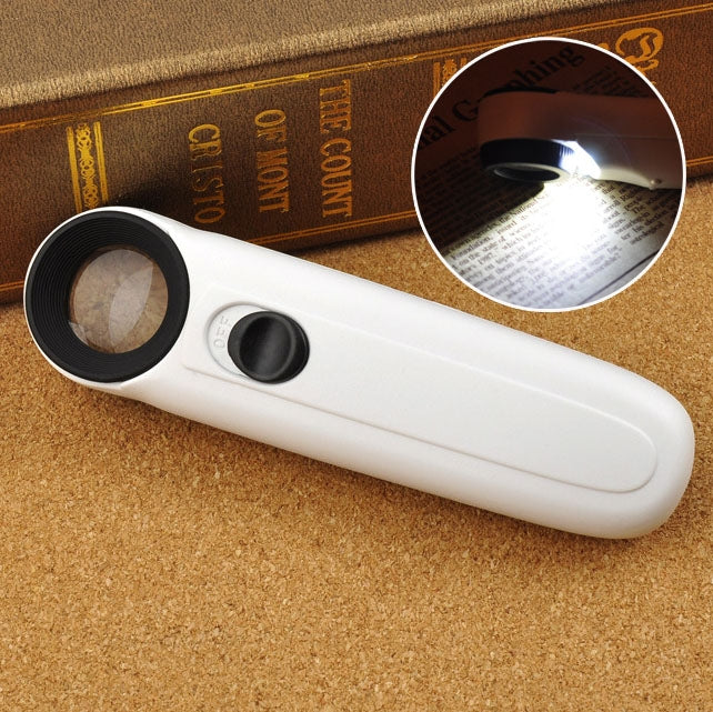 40X Handlupe Ausrufezeichen-Stil mit 2-LED-Licht, 40X