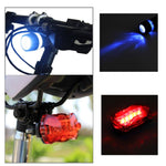 5 LED Wasserfeste Fahrrad-Frontleuchte + Rücklicht-Sicherheitsblitz, Fahrrad-Frontleuchte + Rücklicht-Sicherheitsblitz