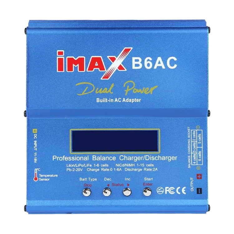 iMAX B6AC 2,6-Zoll-LCD-RC-LiPo-Akku-Balancer-Ladegerät (100–240 V / EU-Stecker), B6AC