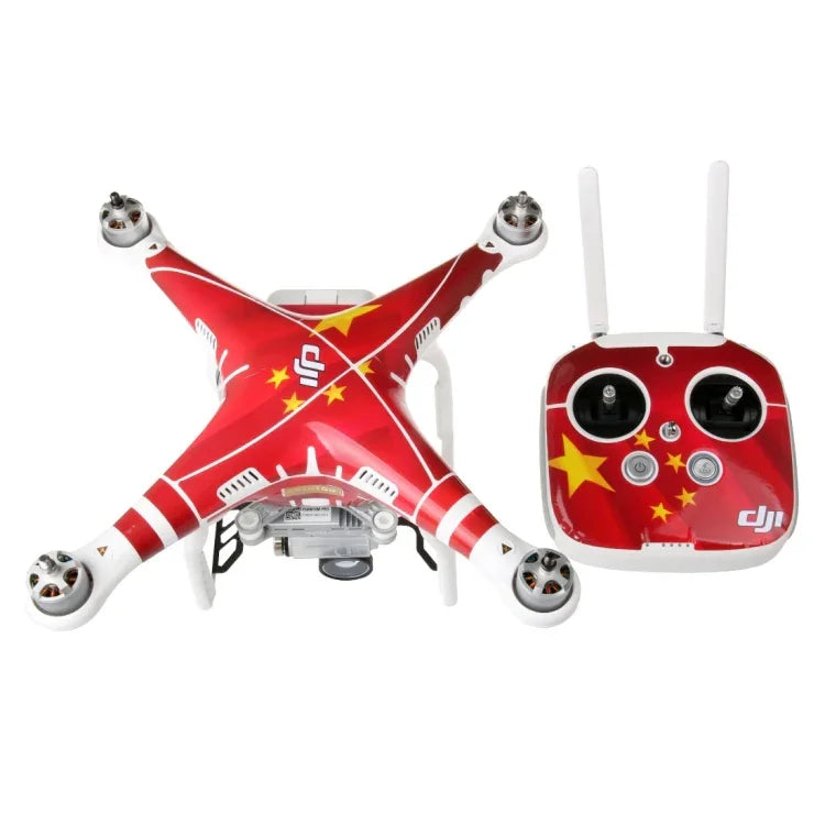 4D-Imitations-Carbonfaser-PVC-Wasserabweisendes Aufkleber-Set für DJI Phantom 3 Quadcopter, Fernsteuerung und Akku