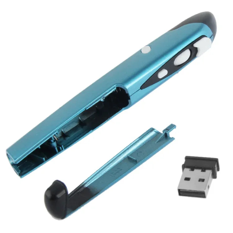 Kabellose Stiftmaus (2,4 GHz, 500/1000 DPI) mit USB-Mini-Empfänger, Übertragungsreichweite: 10 m, Farben: Blau und Grau