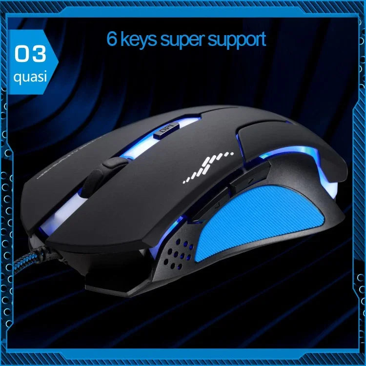 T7 Kabelgebundene optische Gaming-USB-Maus mit 3 wählbaren Farben, 1200 DPI, 1600 DPI und 2400 DPI