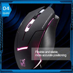 T7 Kabelgebundene optische Gaming-USB-Maus mit 3 wählbaren Farben, 1200 DPI, 1600 DPI und 2400 DPI