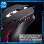 T7 Kabelgebundene optische Gaming-USB-Maus mit 3 wählbaren Farben, 1200 DPI, 1600 DPI und 2400 DPI