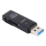 2 in 1 USB 3.0 Kartenleser, Super Speed 5Gbps, Unterstützt SD-Karte / TF-Karte