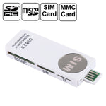 USB Universeller Kartenleser, Unterstützt SD / MMC / SIM / TF Karte, Weiß