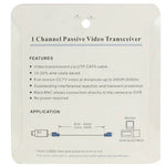 2 PCS 1 Channel Passive Video Transceiver, 1 Channel