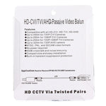 2 Stück 202C-HD CVI/TVI/AHD 1-Kanal Passiver Video-Balun Koaxialadapter, 202C-HD