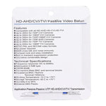 2 Stück HD 202E Erweiterte Version Koaxial CVI/TVI/AHD 1-Kanal Passiver Transceiver Video Balun, 202E