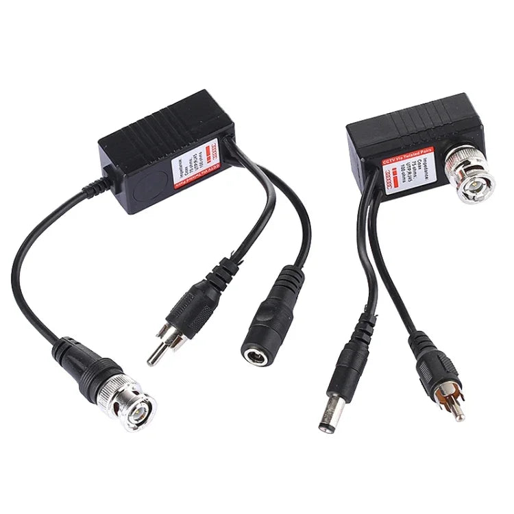 2 Stück HD 213B-C Koaxial-CVI/TVI/AHD-Video-Audio-Power-Balun-Transceiver, 213B-C