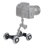 Bodentisch-Video-Slider-Schienenwagen für DSLR-Kameras, Schwarz