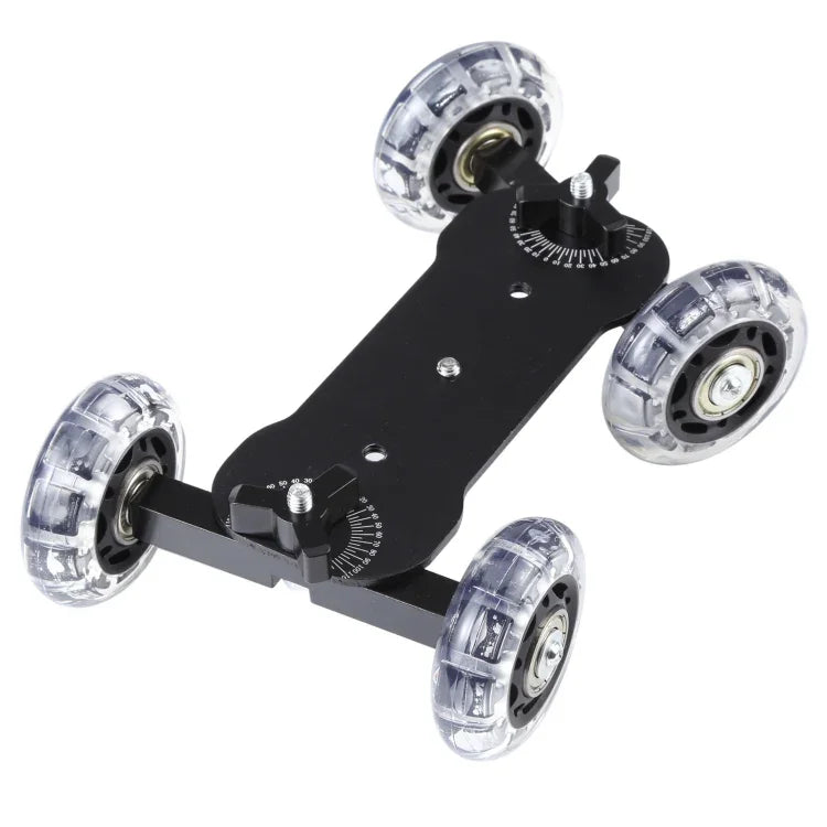 Bodentisch-Video-Slider-Schienenwagen für DSLR-Kameras, Schwarz