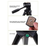 YUNTENG VCT-681 138cm Stativ für Spiegelreflex-/Mikro-Spiegelreflex-/Digitalkameras, 4-teilige, klappbare Aluminiumbeine, geeignet für Canon / Nikon / Panasonic / Pentax / Casio / Sony / Fuji (Tragfähigkeit: 3 kg)