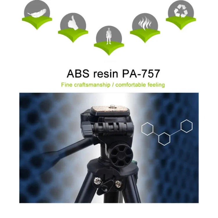 YUNTENG VCT-681 138cm Stativ für Spiegelreflex-/Mikro-Spiegelreflex-/Digitalkameras, 4-teilige, klappbare Aluminiumbeine, geeignet für Canon / Nikon / Panasonic / Pentax / Casio / Sony / Fuji (Tragfähigkeit: 3 kg)