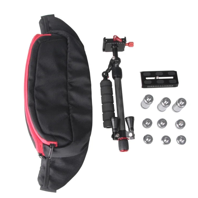 Letspro Verstellbarer Platten-Slider aus Kohlefaser, professioneller Stabilisator für Kameras / DV-Kameras / DSLR-Kameras / Camcorder (SK-500)