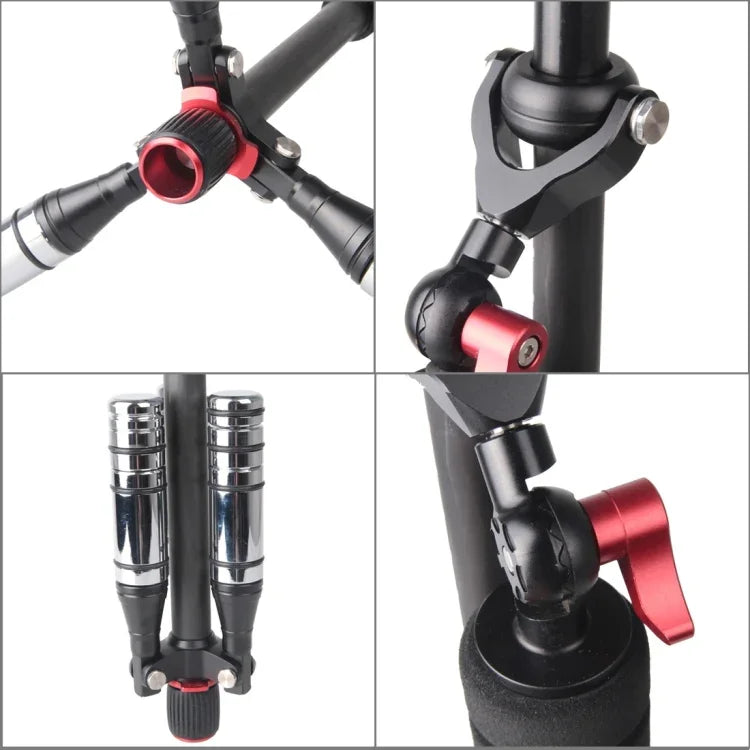 Letspro Verstellbarer Platten-Slider aus Kohlefaser, professioneller Stabilisator für Kameras / DV-Kameras / DSLR-Kameras / Camcorder (SK-500)