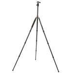 Triopo MT-2504C Verstellbares, tragbares Aluminium-Stativ mit NB-1S Kugelkopf für Canon Nikon Sony DSLR-Kameras, MT-2504C (Schwarz), MT-2504C (Gold)