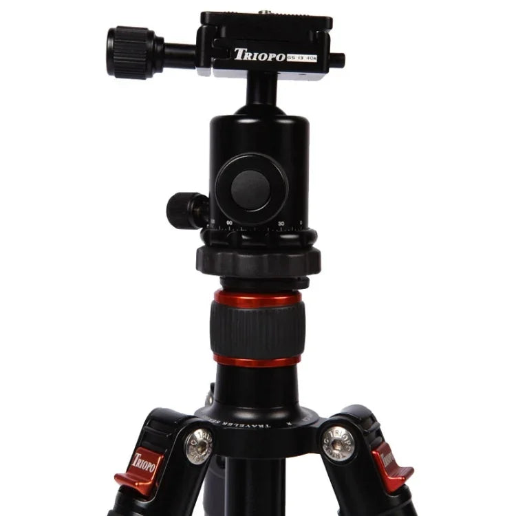 Triopo MT-2504C Verstellbares, tragbares Aluminium-Stativ mit NB-1S Kugelkopf für Canon Nikon Sony DSLR-Kameras, MT-2504C (Schwarz), MT-2504C (Gold)