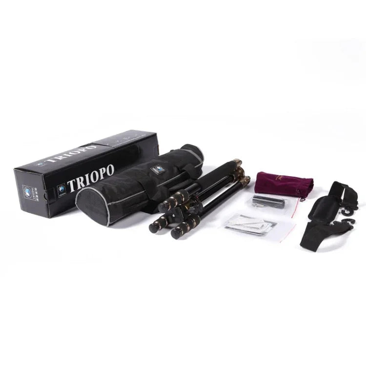 Triopo MT-2504C Verstellbares, tragbares Aluminium-Stativ mit NB-1S Kugelkopf für Canon Nikon Sony DSLR-Kameras, MT-2504C (Schwarz), MT-2504C (Gold)