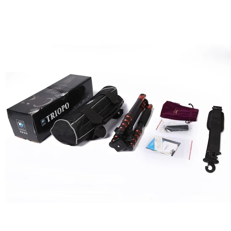 Triopo GT-2505x8.C Verstellbares, tragbares Stativ aus Kohlefaser mit B-1 Aluminium-Kugelkopf für Canon Nikon Sony DSLR-Kameras, GT-2505x8.C (Schwarz), GT-2505x8.C (Gold)