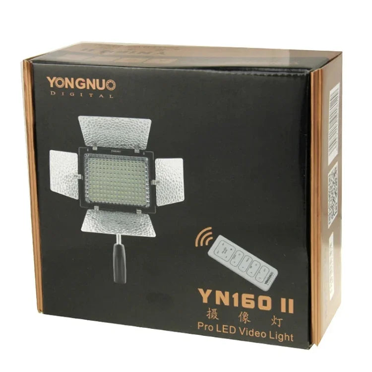 YONGNUO YN-160 II LED-Videoleuchte mit Leuchtweitenregulierung und Fernbedienung für Canon- und Nikon-DSLR-Kameras, YN-160 II
