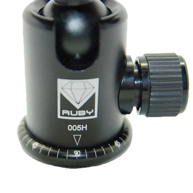 RUBY 005H Stativkugelkopf aus Aluminium-Magnesium-Legierung mit Schnellwechselplattenadapter, Aluminium