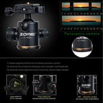 ZOMEI Z688 Tragbares professionelles Reisestativ aus Magnesiumlegierung mit Kugelkopf für Digitalkameras, Z688