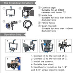 YELANGU YLG1103A-B Kamerakäfig-Stabilisator mit großem Griff + Mattebox-Kit für DSLR-Kameras / Videokameras