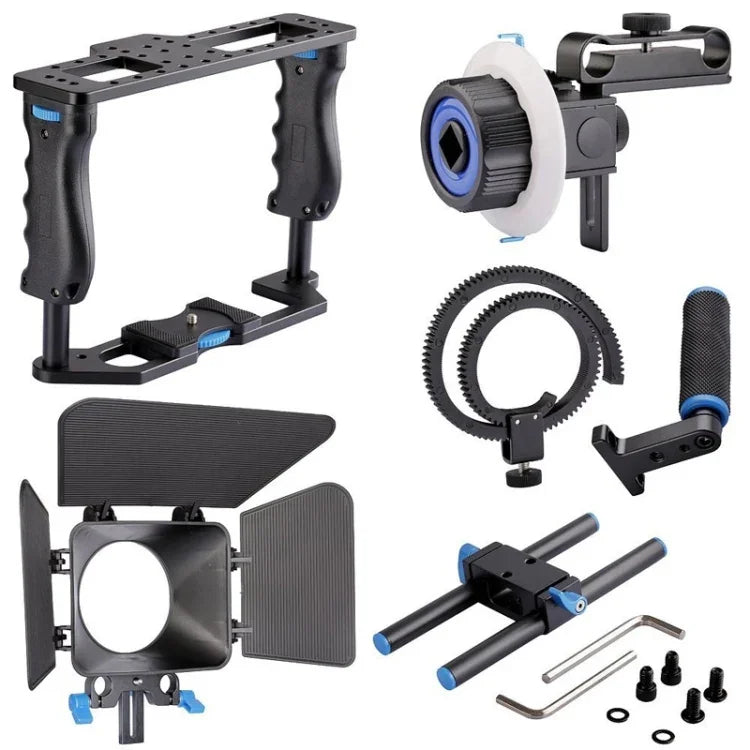YELANGU YLG1103A-B Kamerakäfig-Stabilisator mit großem Griff + Mattebox-Kit für DSLR-Kameras / Videokameras