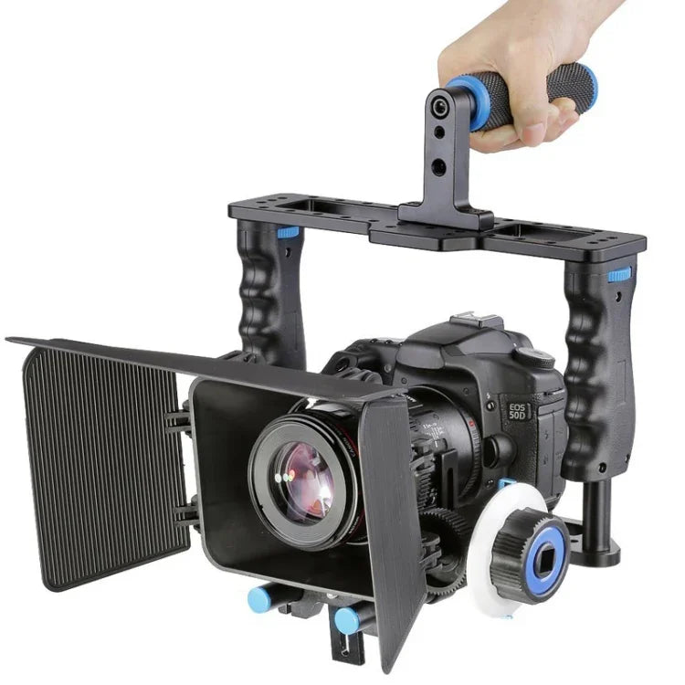 YELANGU YLG1103A-B Kamerakäfig-Stabilisator mit großem Griff + Mattebox-Kit für DSLR-Kameras / Videokameras