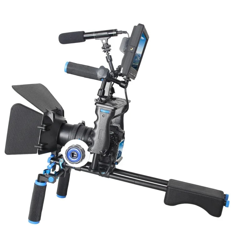 YELANGU YLG1103A-A Schulterhalterung mit zwei Griffen + Kamerakäfig-Stabilisator-Kit mit Matte Box für DSLR-Kameras / Videokameras