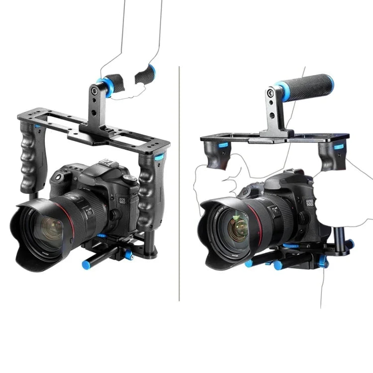 YELANGU YLG1103A-A Schulterhalterung mit zwei Griffen + Kamerakäfig-Stabilisator-Kit mit Matte Box für DSLR-Kameras / Videokameras