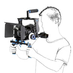 YELANGU YLG1103A-A Schulterhalterung mit zwei Griffen + Kamerakäfig-Stabilisator-Kit mit Matte Box für DSLR-Kameras / Videokameras