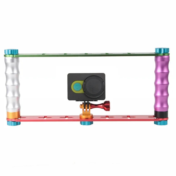 Doppelgriff-Stabilisator-Aluminium-Halterung für PULUZ Action-Sportkameras, Jaws Flex Clamp Mount für GoPro, Insta360, DJI und andere Actionkameras, Doppelgriff