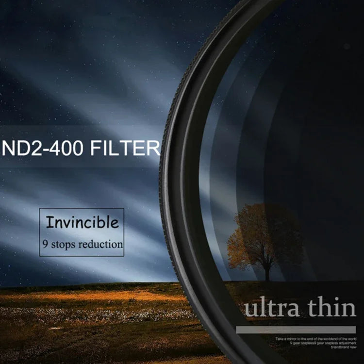 49-mm-ND-Fader, einstellbarer Neutraldichtefilter, ND 2 bis ND 400, 49 mm