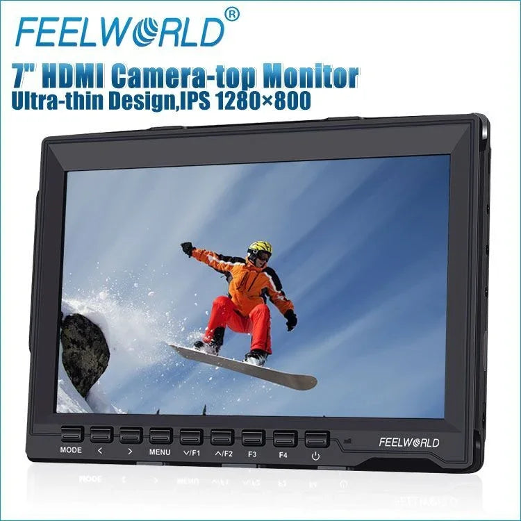 FEELWORLD FW-759 7-Zoll-Slim-Design-Kamera-Feldmonitor (1280 x 800 Pixel) mit HDMI- und 1080p-Auflösung