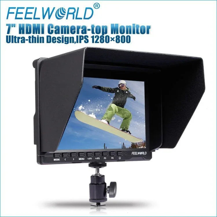 FEELWORLD FW-759 7-Zoll-Slim-Design-Kamera-Feldmonitor (1280 x 800 Pixel) mit HDMI- und 1080p-Auflösung