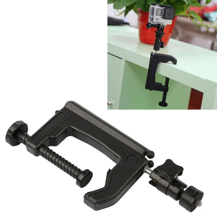 Tischklemme mit Stativadapter für GoPro, Insta360, DJI und andere Action-Kameras, Klemmgröße: 1–6 cm, Tischklemme