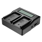 Digitales Zweikanal-Ladegerät mit LCD-Display und USB-Anschluss für Sony BP-U30 / U60 / U90 Akkus, kompatibel mit Sony EX260 / EX280 / FS7