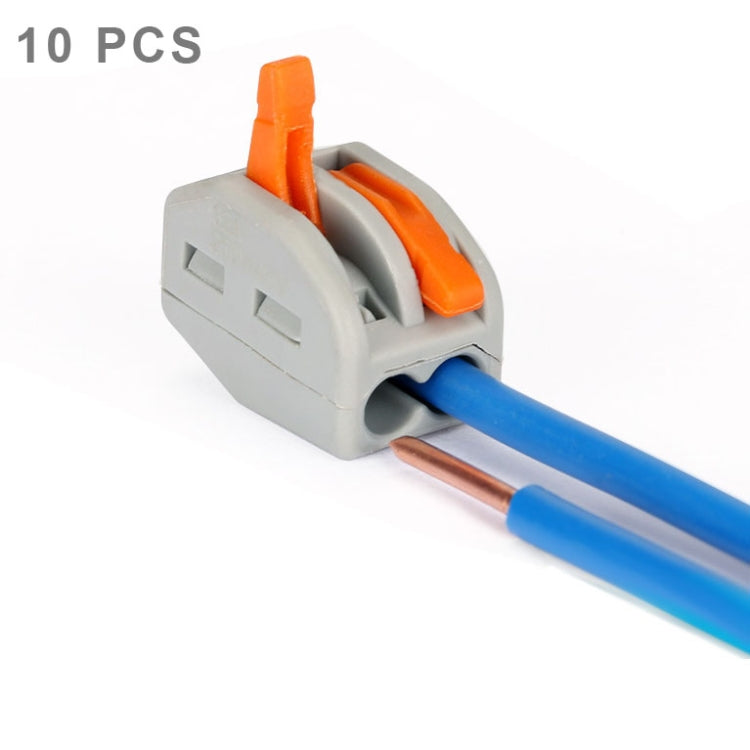 10 Stück Universeller kompakter 2-Pin Push-Klemme lötfreier Drahtverbinder, 2 Pin