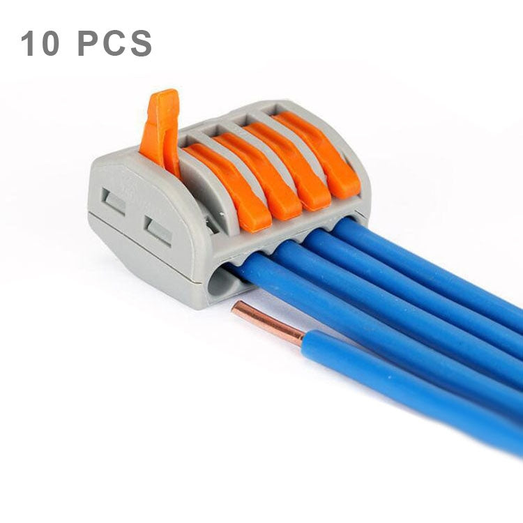 10 Stück Universeller kompakter 5-Pin Push-Klemme lötfreier Drahtverbinder, 5 Pin