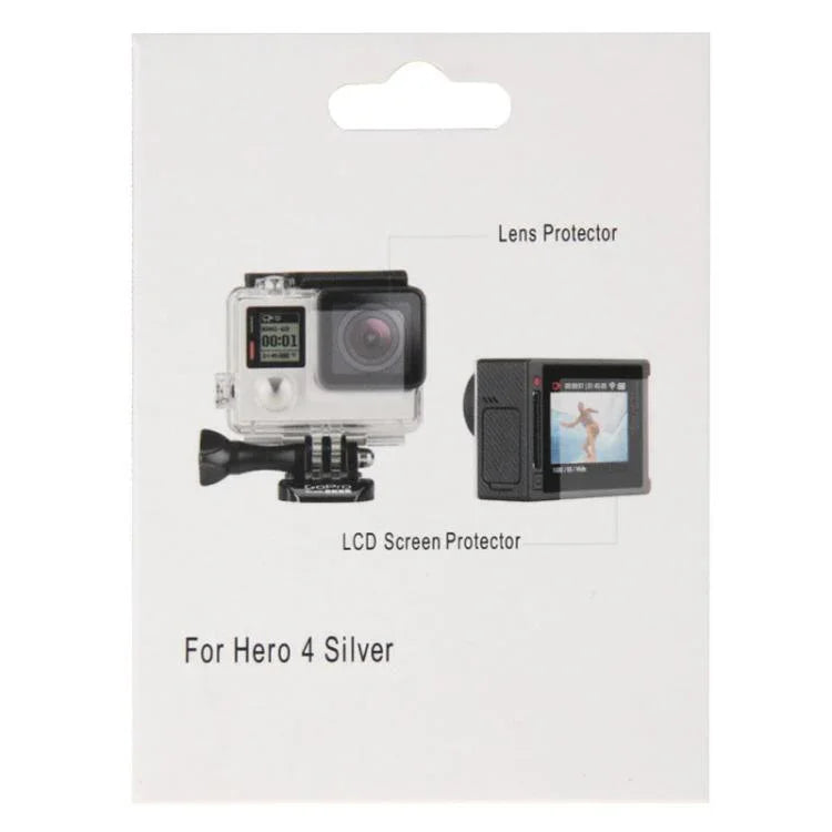 Ultraklare LCD-Displayschutzfolie + Gehäuseglas-Linsenschutzfolie für GoPro HERO4 Silver Kamera, HERO4 Silver