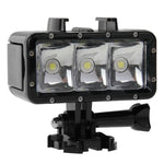 30 m wasserdichte Videoleuchte mit 3 Modi, Taschenlampe mit Basishalterung und Schraube für GoPro, Insta360, DJI und andere Action-Kameras, 30 m wasserdicht