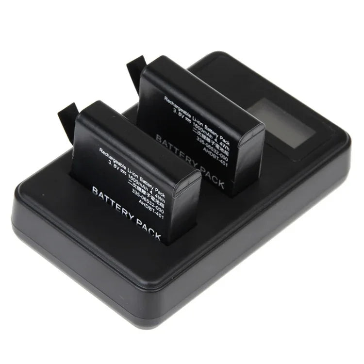 LCD-Bildschirm-Doppelakkuladegerät für GoPro HERO4 (AHDBT-401), zeigt Ladekapazität an (GP258-C), für GoPro HERO4