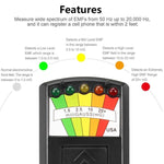5-LED Elektromagnetischer Strahlungsdetektor EMF-Messgerät Tester, Stil 2 Weiß, Stil 2 Schwarz