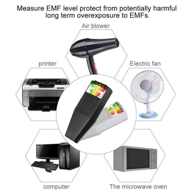 5-LED Elektromagnetischer Strahlungsdetektor EMF-Messgerät Tester, Stil 2 Weiß, Stil 2 Schwarz