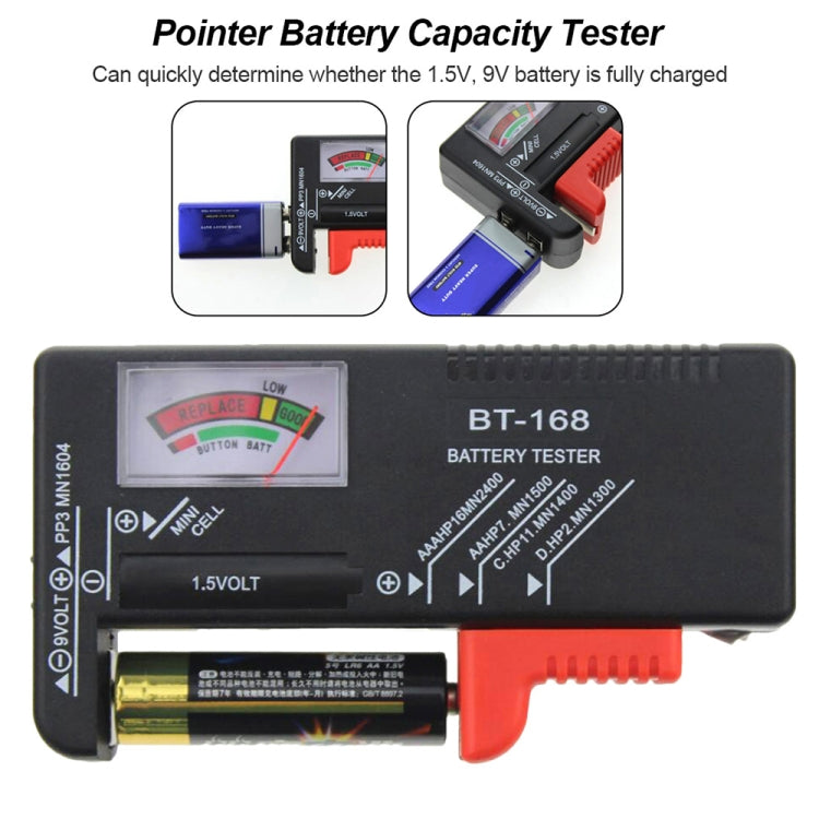 Universeller Batterietester für 1,5V AAA, AA und 9V 6F22 Batterien