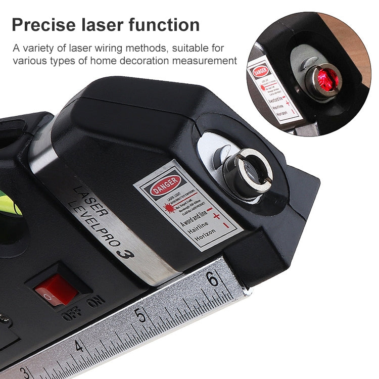 Laser-Wasserwaage mit Maßband Pro 3 (250cm), LV-03