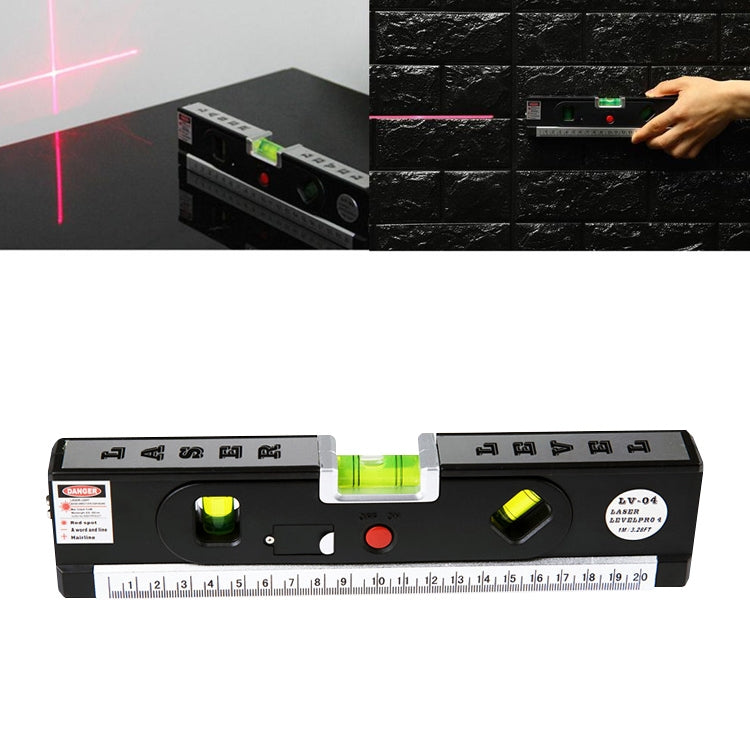 Laser-Wasserwaage mit Maßband Pro 4 (100cm) / Wasserwaage mit LED-Licht, LV-04